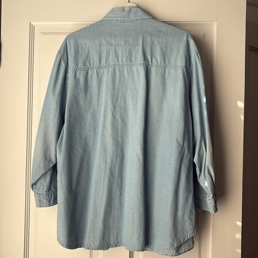 Vintage Blast Light Blue Western Denim 100% Cotton Button-Up Shirt - 2X - Picture 6 of 6